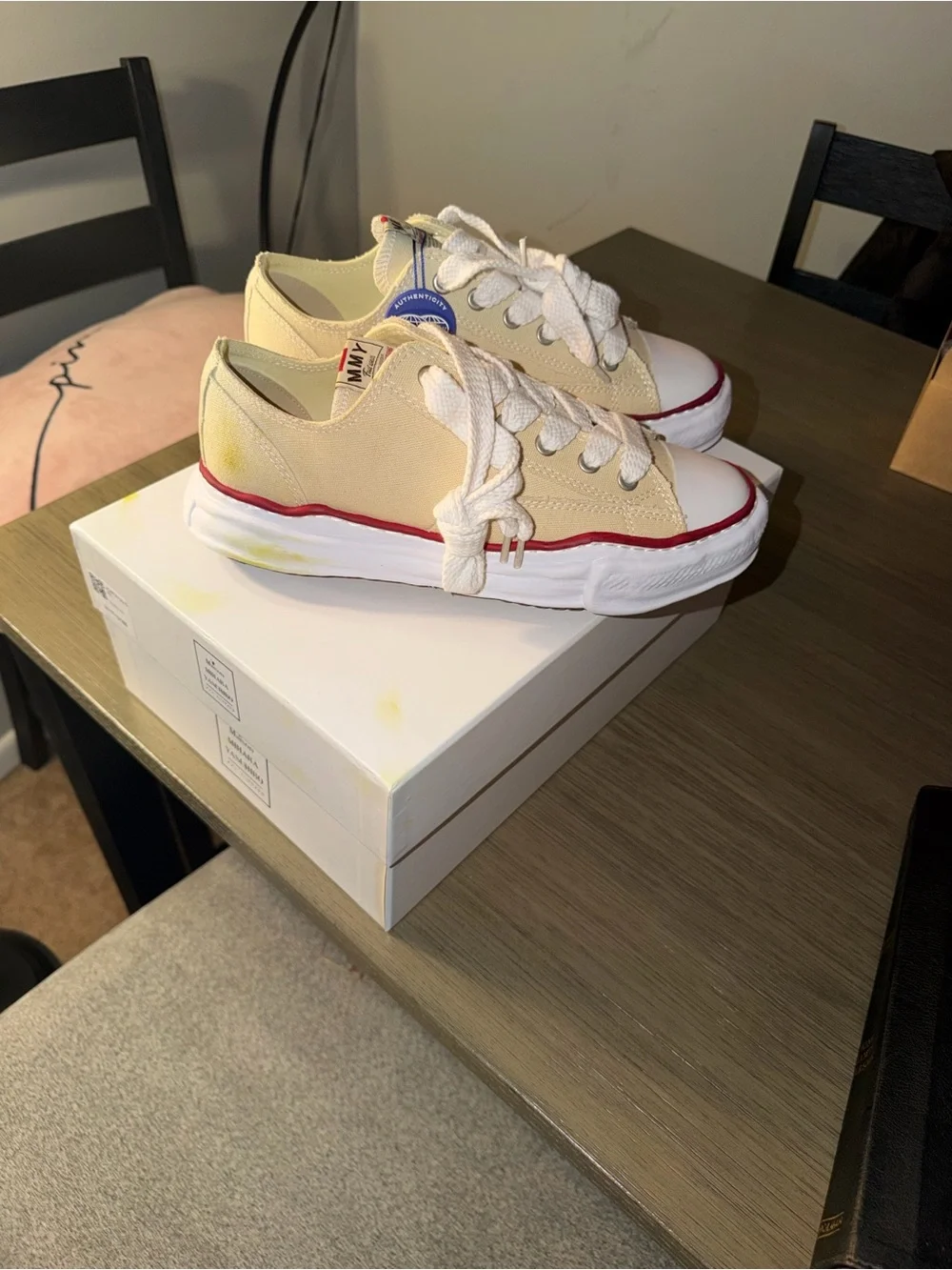 Maison MIHARA YASUHIRO Peterson Low OG Sole Canvas White Sneakers (Brown)